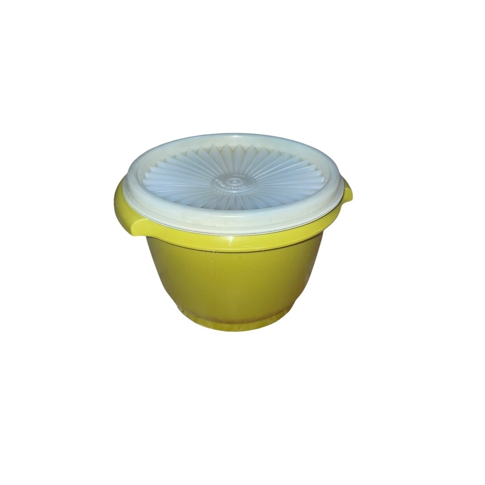 Vintage‎ Tupperware Servalier 886-20 Avocado Green Canister Bowl w Lid USA